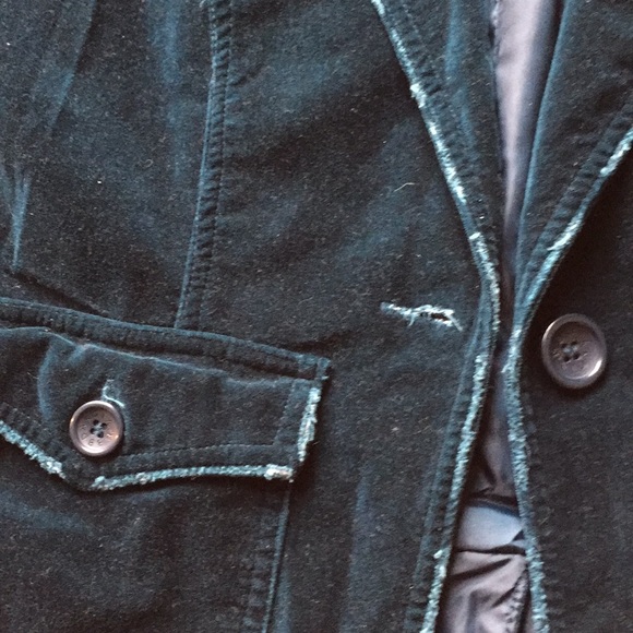 BKE outerwear deep emerald/evergreen velvet /distressed edge - Picture 4 of 7